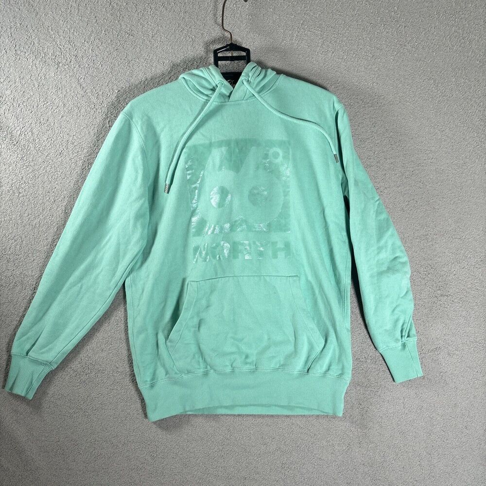 66 Degrees North Iceland Pullover Hoodie Size Small Logo Seafoam Green‎